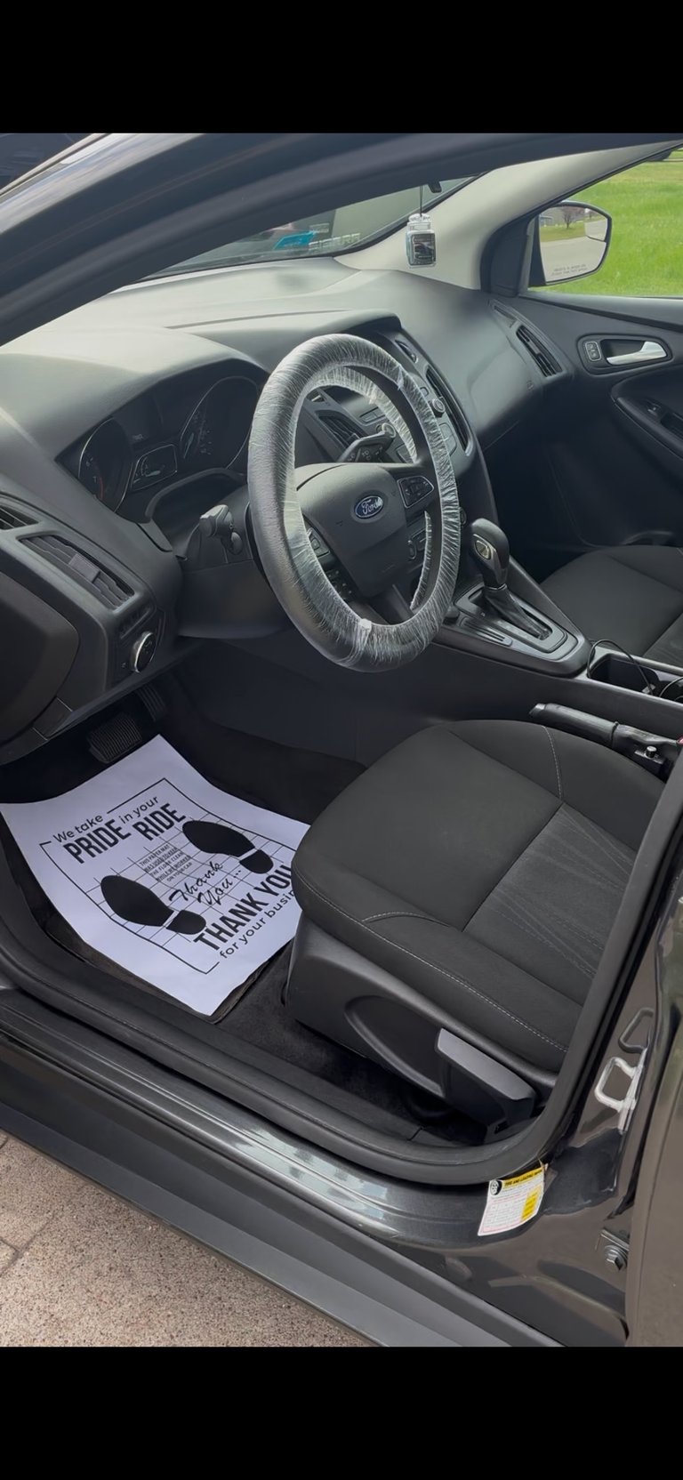 Car interior driver side after detailing