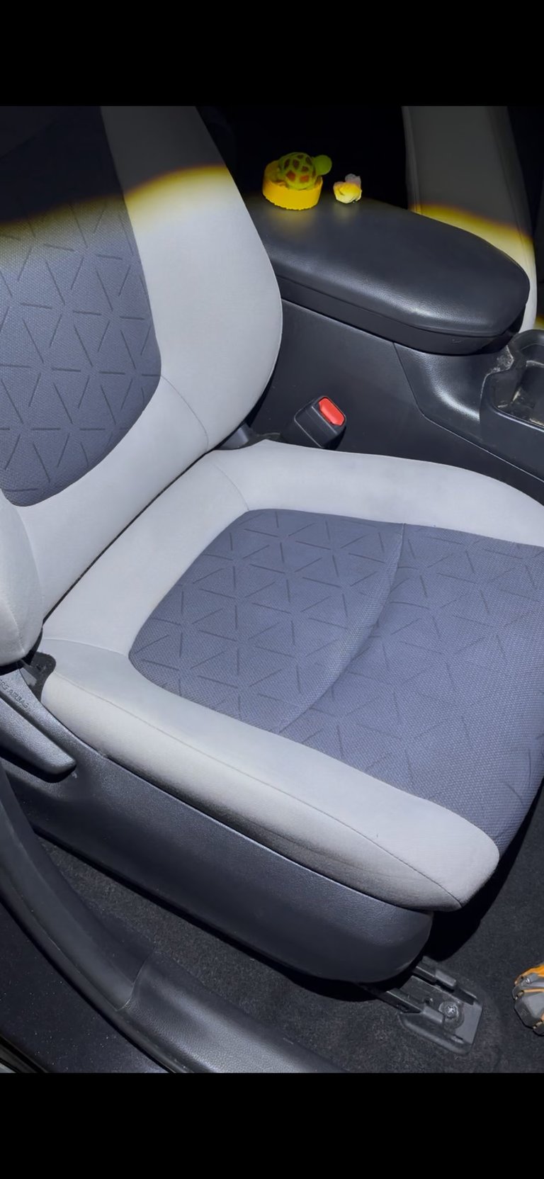 Car interior passenger seat after detailing